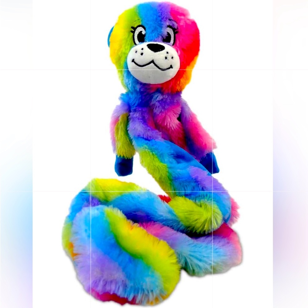 NEW NWT ASPCA TIE DYE BEAR DOG PLUSH TUG TOY CRINKLES & SQUEAKS 25” LONG
